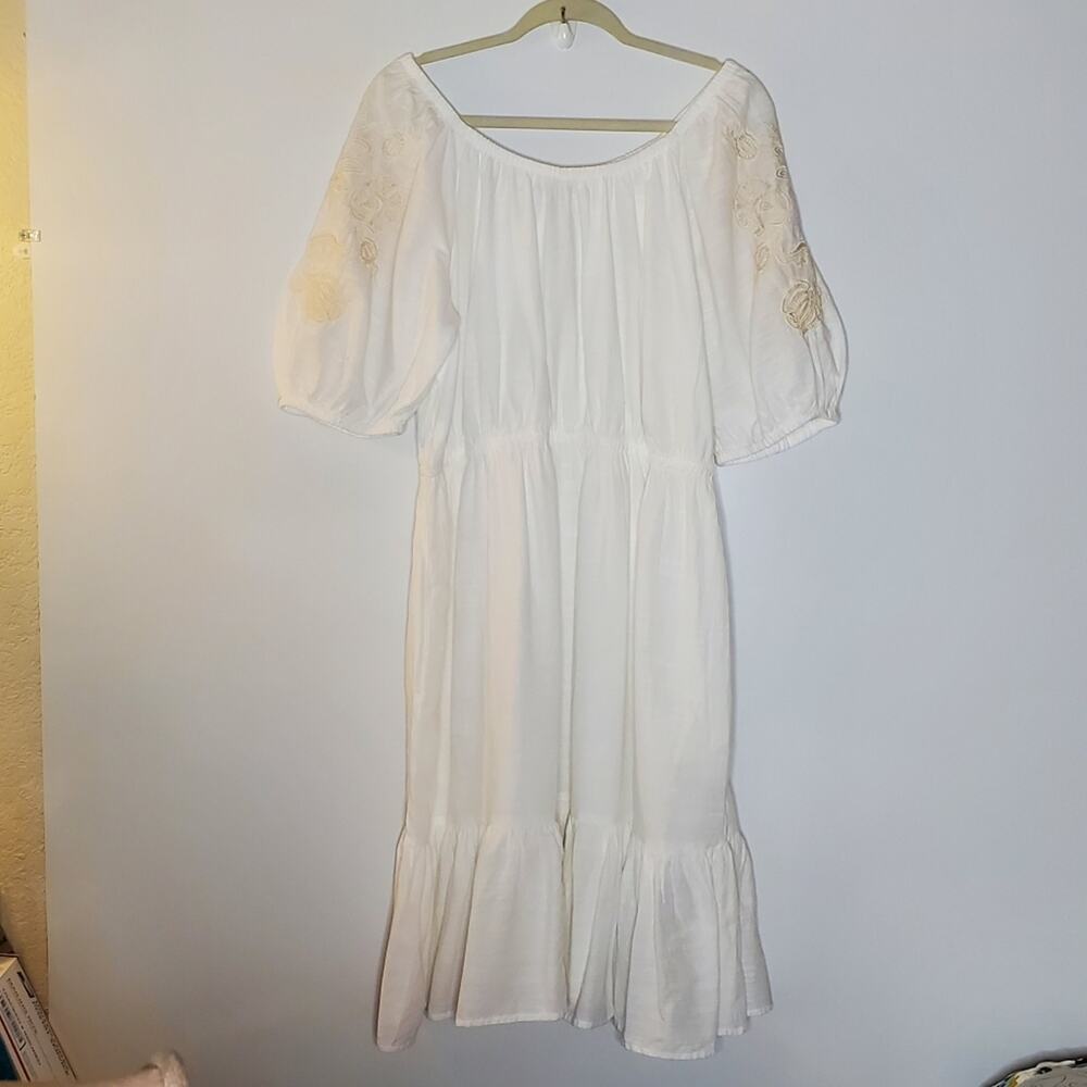 Knox Rose Off the shoulder white tiered midi dress Size XL Great condition - Picture 4 of 15